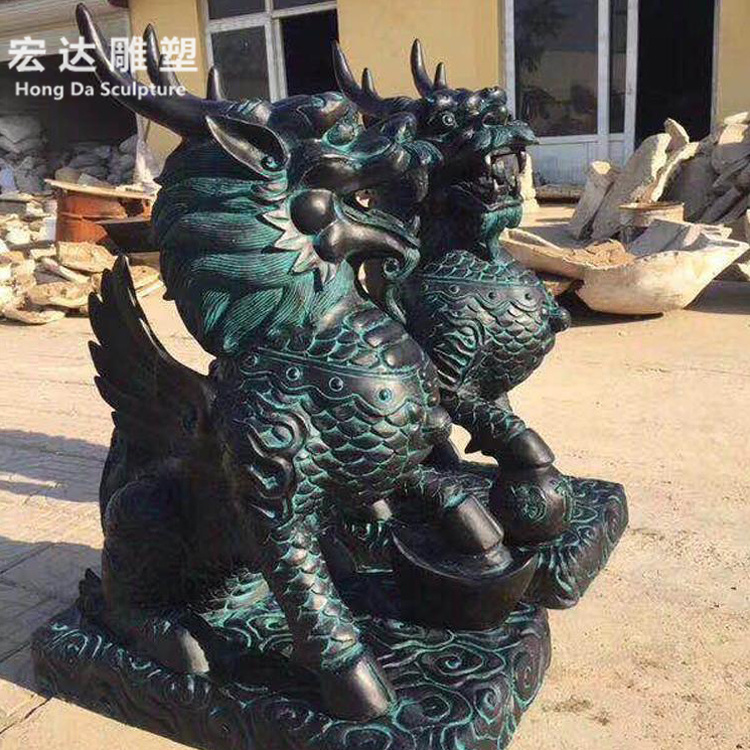 2 meter copper kylin processing doorstep feng shui copper god beast fire kylin customized copper pixiu jie yi