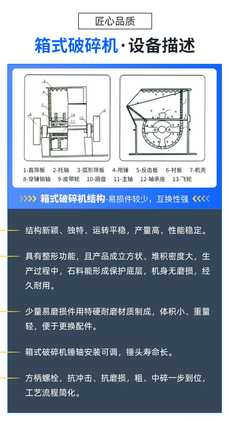 Donghong Iron Ore Box Crusher Large Diameter Granite Crusher Mining crushing equipment can be customized