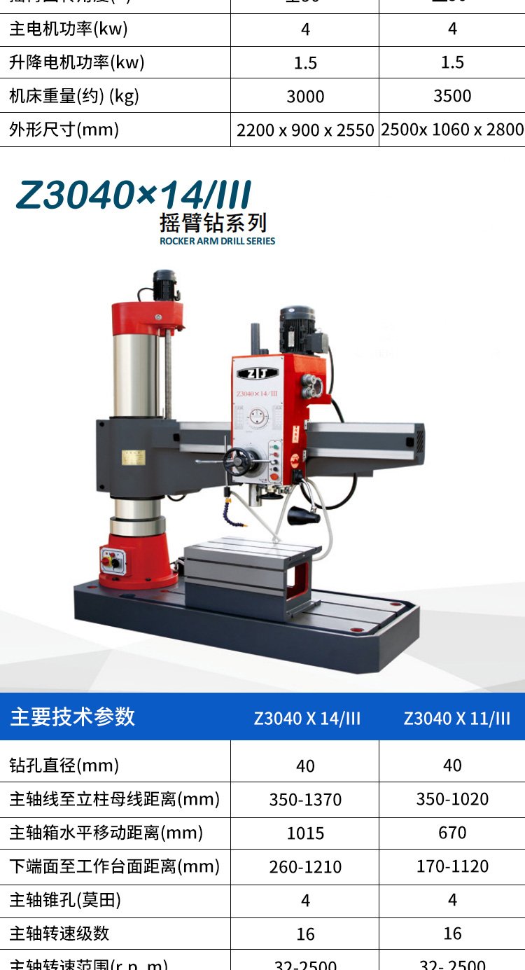 Two machine tool Z3050X16-1 hydraulic rocker arm drilling industrial multifunctional mechanical drilling machine with wide speed range