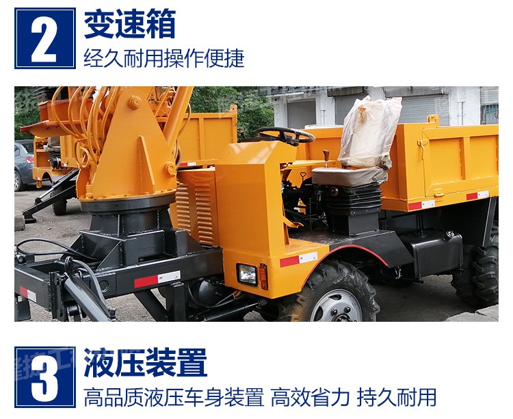 Customized dual cylinder four wheel drive wood grabbing machine with car mounted excavator, simple operation, wheel type four-wheel drive agricultural use