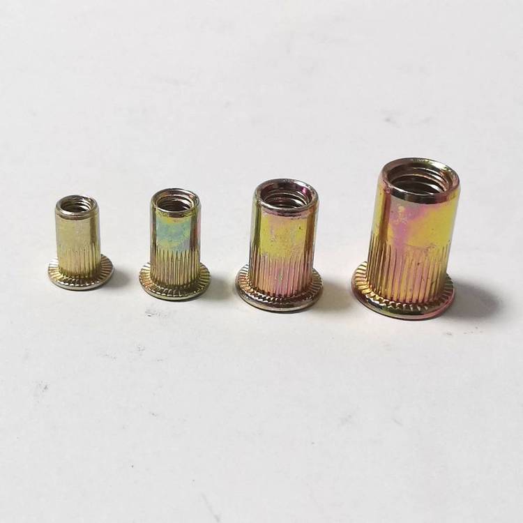 Knurled puller nut can be issued with additional order. Flat head vertical rivet nut is directly supplied by the manufacturer with Rivet nut