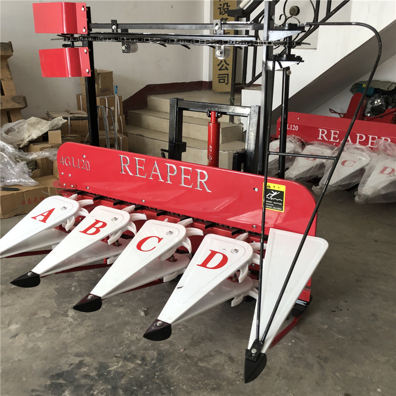 Handheld integrated rice and wheat harvester, new crescent plate harvester, wheat and alfalfa blade harvester