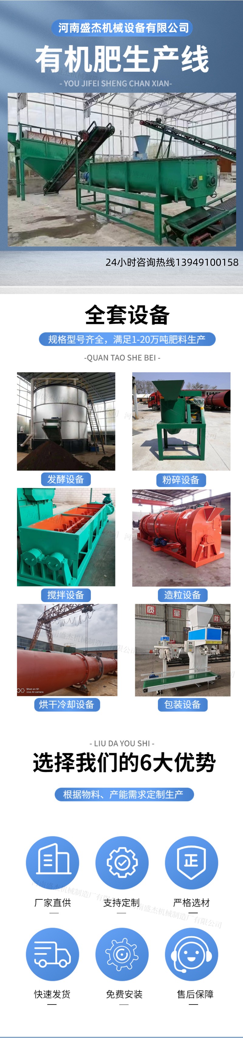 Domestic waste processing Manure production line Shengjie Machinery 100000-100000 tons Manure production equipment