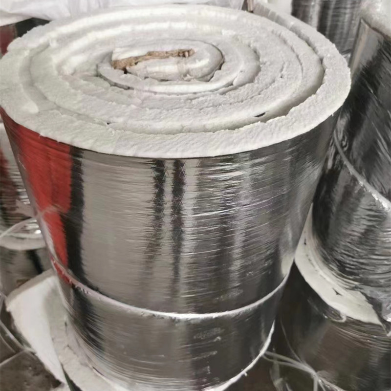 Smoke control Aluminium silicate cotton aluminum foil wrapped flexible fireproof coiled material fire hose smoke control Aluminium silicate needle felt