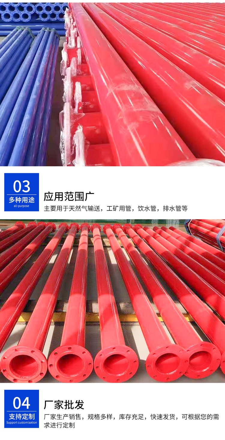 Lei Yuliang Small caliber hot-dip galvanized inner and outer coated steel pipe coated with plastic Large caliber flange galvanized