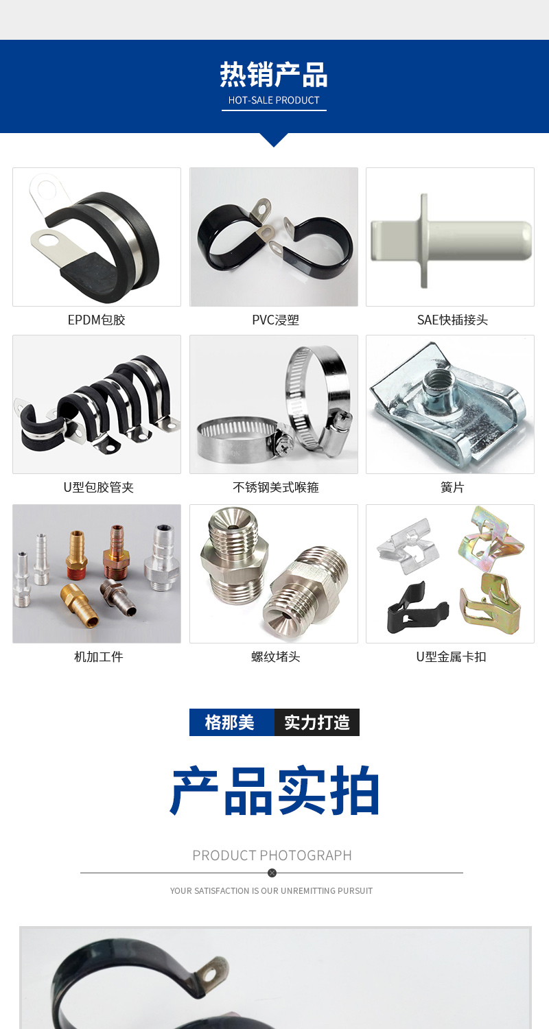 R-type/P-type pipe clamp PVC dipped plastic clamp iron galvanized wire harness and pipeline fixation Φ twenty-four