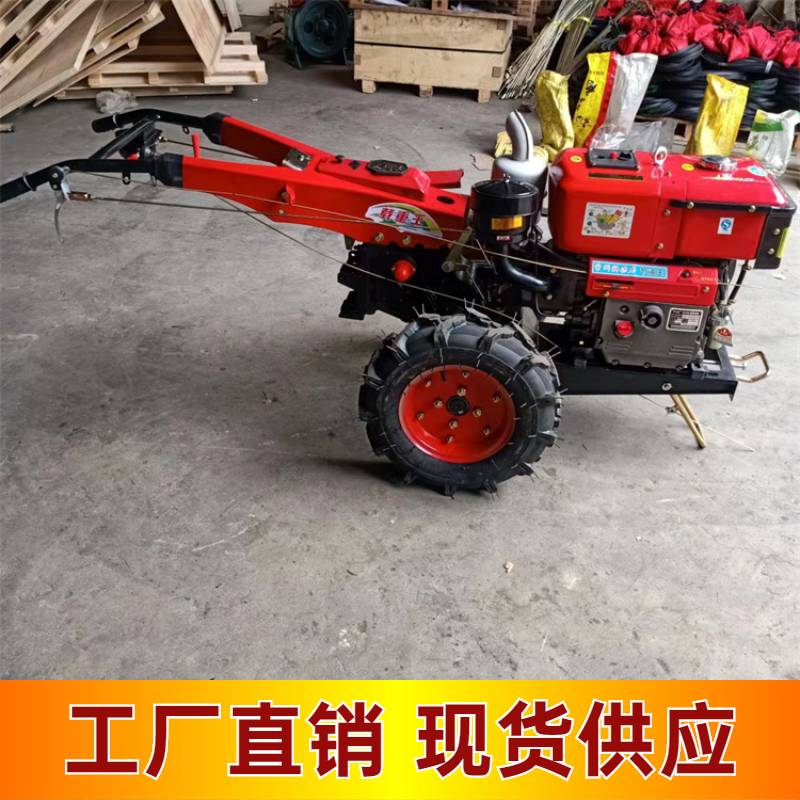 Agricultural diesel 8-15 horsepower walking tractor matched with corn precision seeder rotary tiller with rear seat