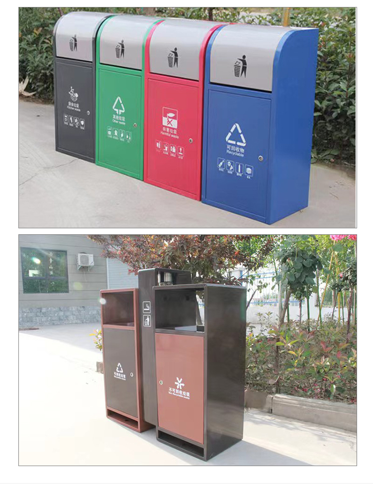 Outdoor sanitation lightbox billboard advertising garbage bin community unit square park Tianxiang environment