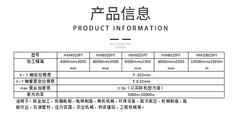 Huamai Laser Large Area Laser Cutting Machine 3000W/6000W12000W Steel Plate Carbon Steel Plate Cutting