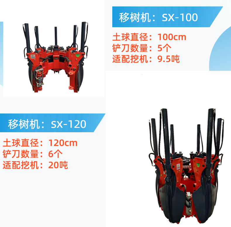 Skid machine tree lifting machine with soil ball tree digging machine, four petal tree moving machine, one tree per minute