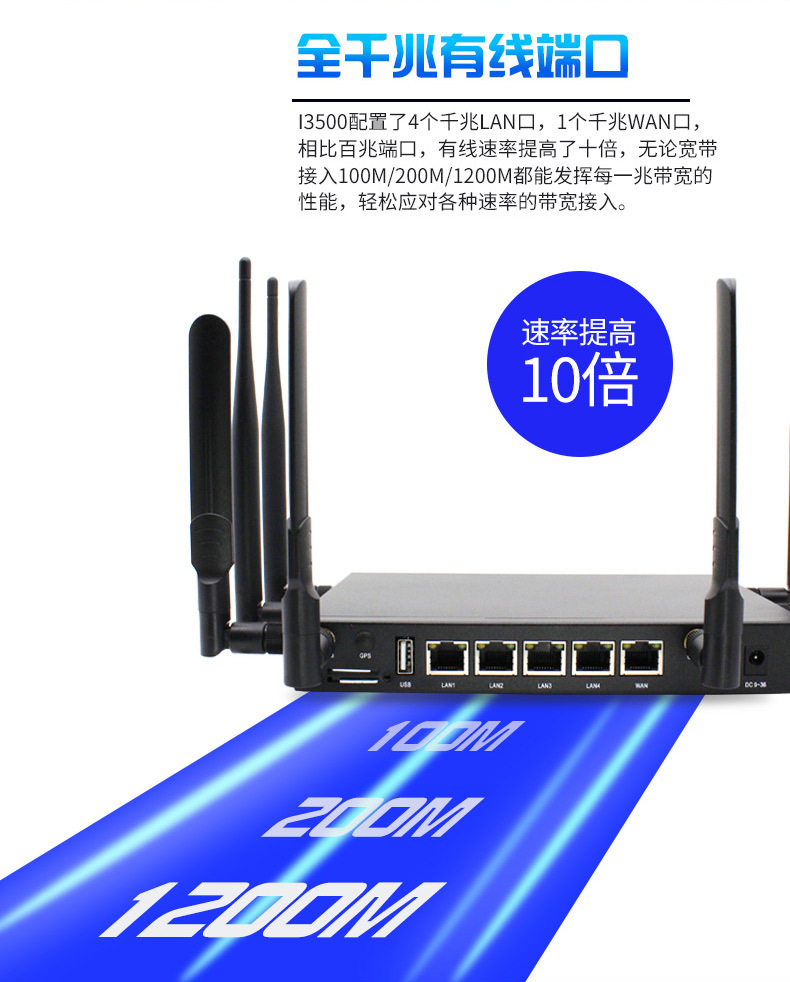 MT7621 Wireless WIFI Gigabit Port 5 Network Port High Power WiFi 5 Dual Band 5g Industrial Router