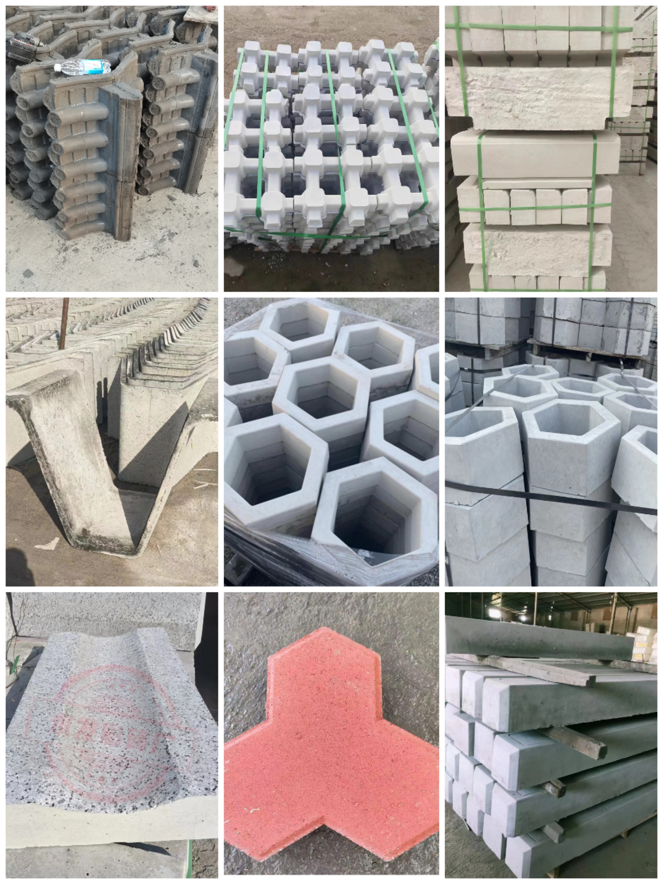 Imitation stone road edge, artificial road tooth stone road, flat stone road side, grass brick module brick, eight shaped lawn