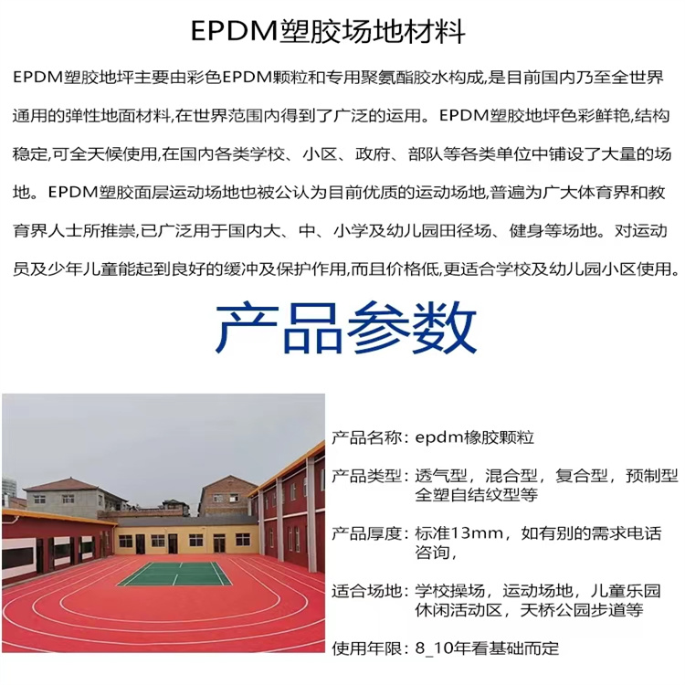 EPDM Color Rubber Particle Park Community EPDM Plastic Runway Kindergarten Ground Materials for Jiaguan Sports