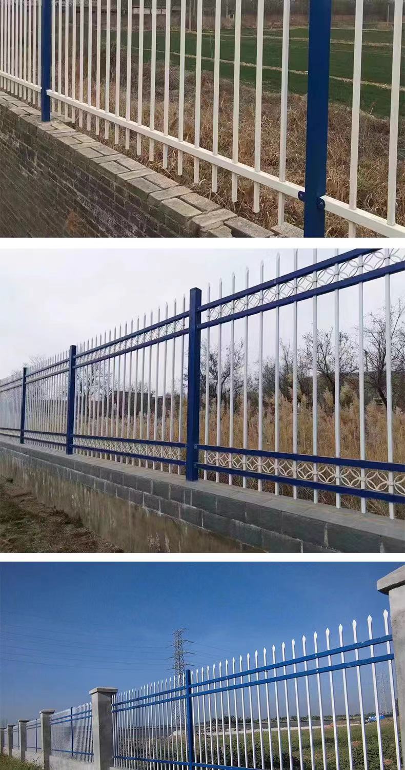 Yining Iron Art Fence Outer Wall Protection Fence 1.8m High Blue White Customized Fence Fence