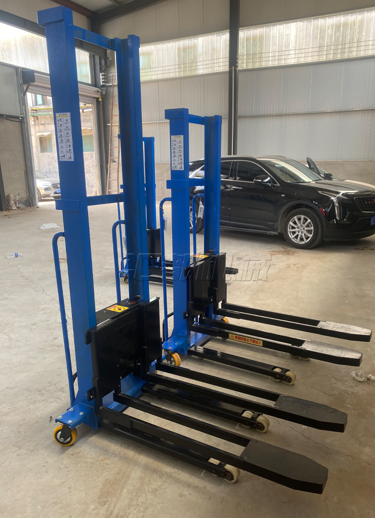 Electric forklift with automatic lifting, hydraulic handling, lifting, stacking, small, 1-ton portable loading and unloading equipment