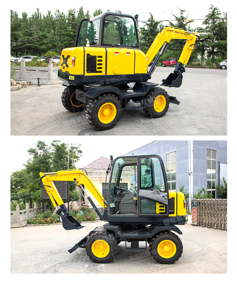 The Hengwang 40 Wheel Excavator is easy to walk, and the tire excavator is used to grab and break small and medium-sized wheel excavators