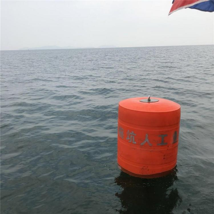 River, lake, and sea mooring buoys made of plastic material and processed with plastic float