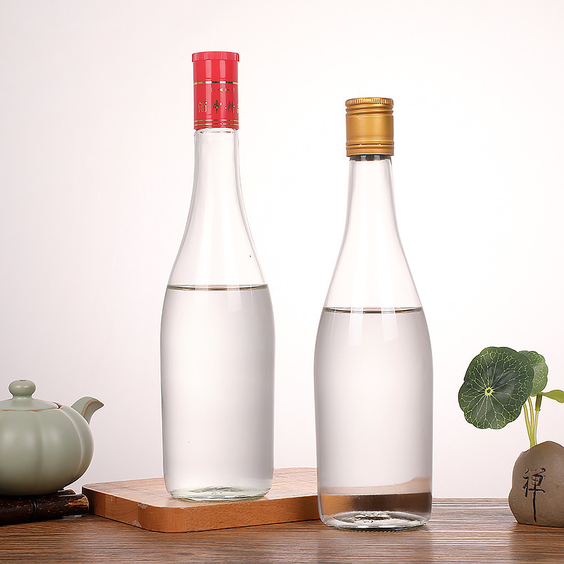 500ml glass bottle with cover, one kilogram of Baijiu, empty bottle, thickened glass Fenjiu bottle, domestic brewing, sub bottling