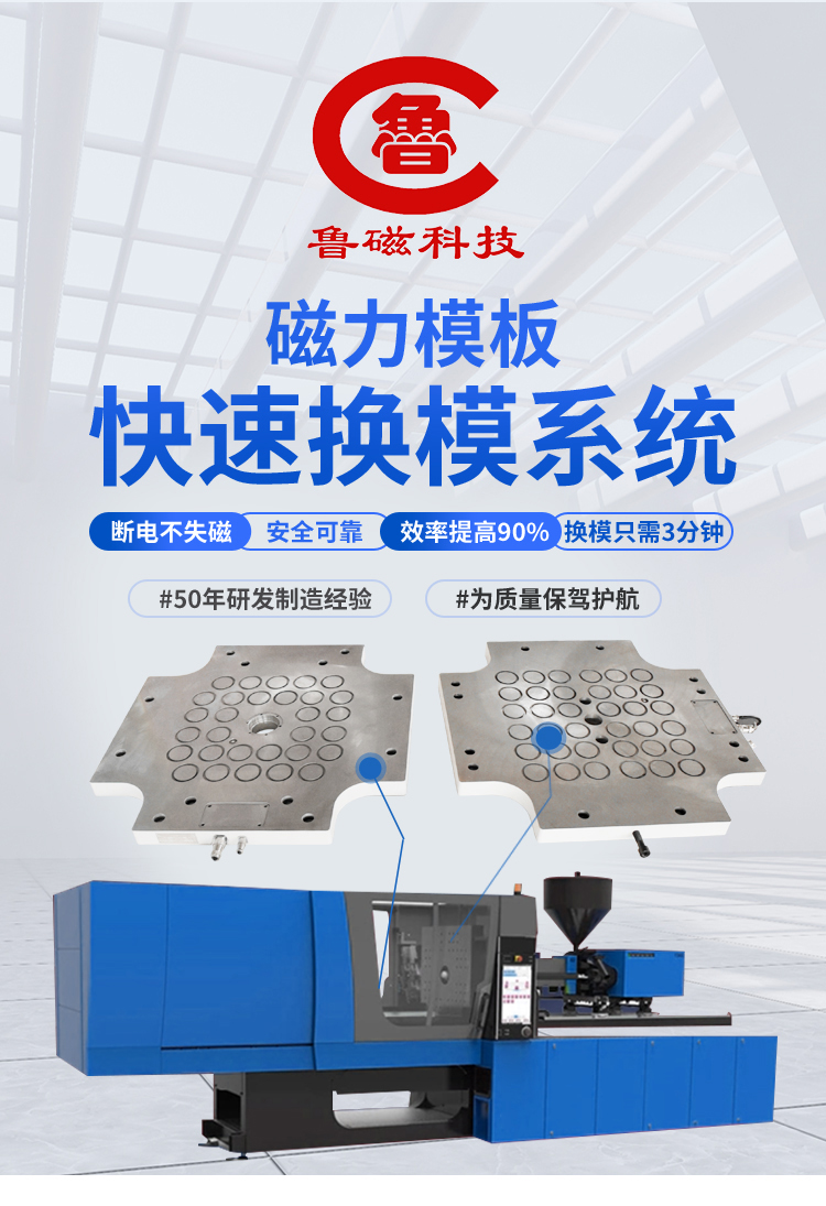 Powerful electric controlled permanent magnet rapid mold changing system for high-precision grinding and milling of instantaneously energized permanent magnet suction cups