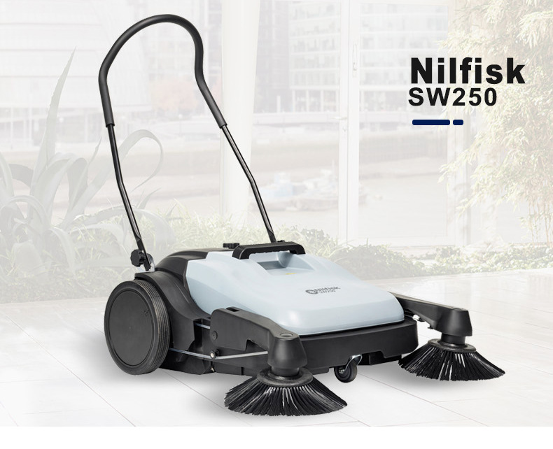 Nilfisk Danmeliqi SW250 Hand Pushed Sweeper Property Warehouse Workshop Road Unpowered Sweeper