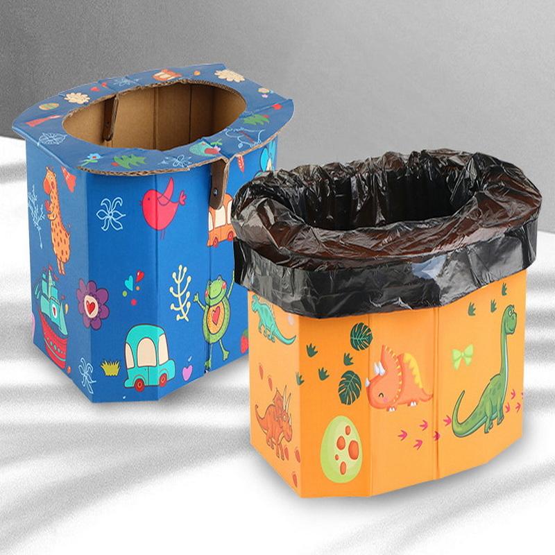 Car folding toilet convenient urinal for babies cartoon travel emergency toilet with drawstring bag