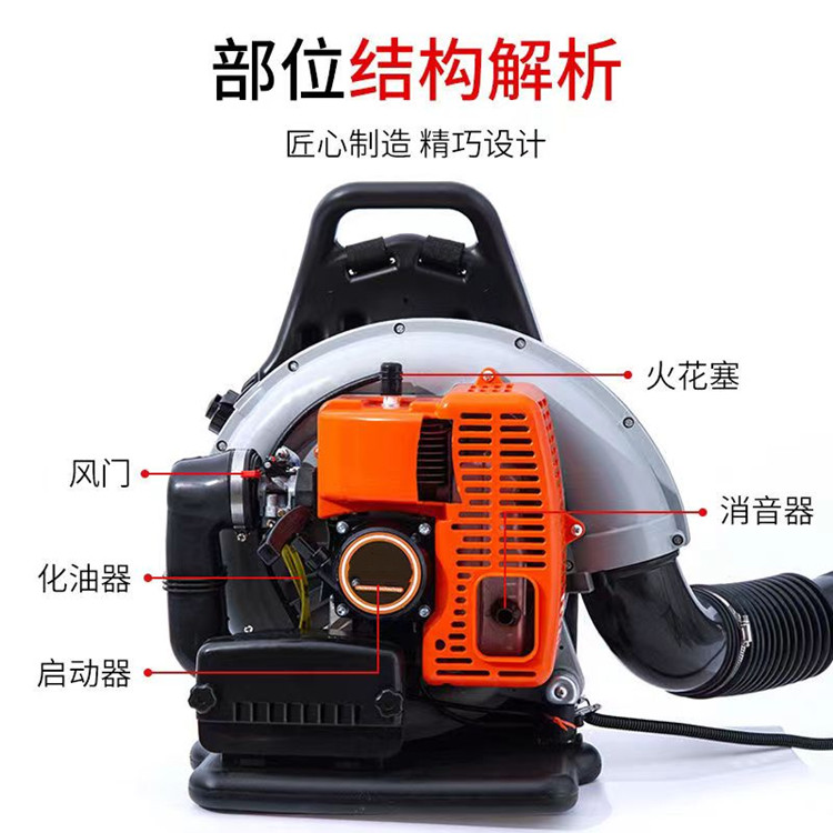 Backpack gasoline hair dryer Site leaf blower Dust collector Four stroke snow blower Road cleaning Blade blower