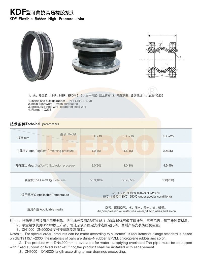 LEEBOO/Libo shock absorption full flange flange flange flexible clamp type rubber soft connection