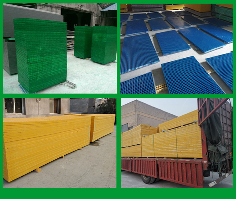 Customized size of fiberglass grating plate Stair treads, drainage ditches, grating cover plates, municipal greening tree grates