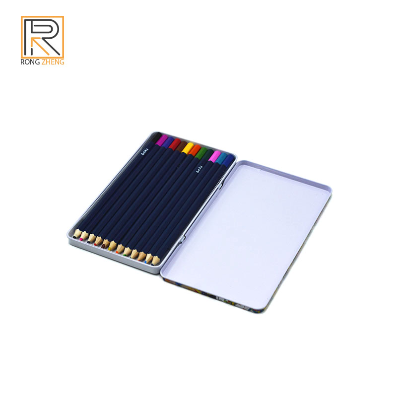 Wholesale 12 color pen boxes, pencil packaging, iron box, sheet metal two piece box, color painting pen packaging, metal box