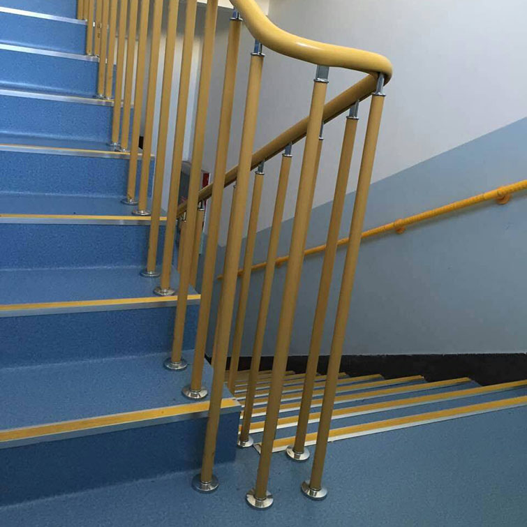 Hospital school staircase resin handrail balcony carbon steel column anti climbing guardrail