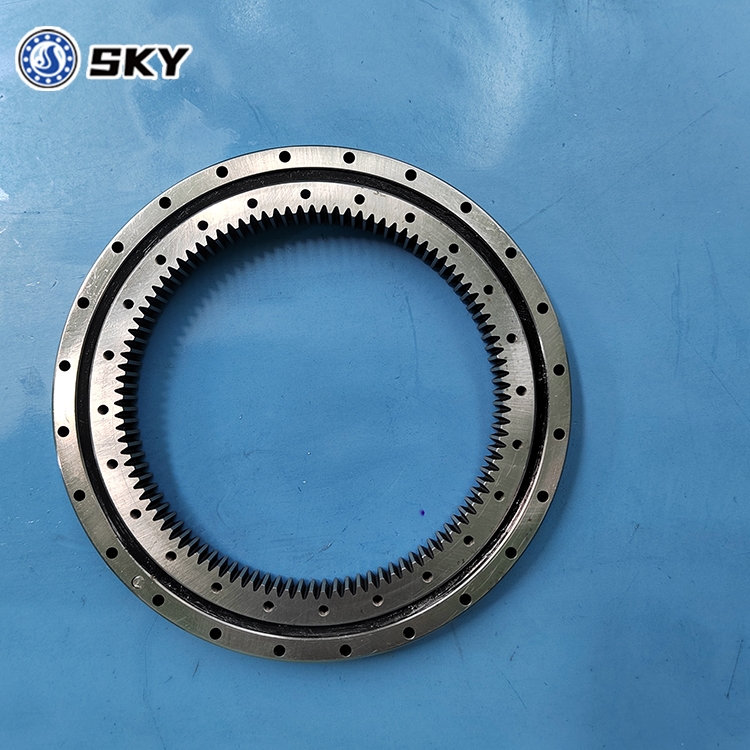 High precision thin-walled lightweight rotary bearing with inner teeth, four point contact ball rotary bearing