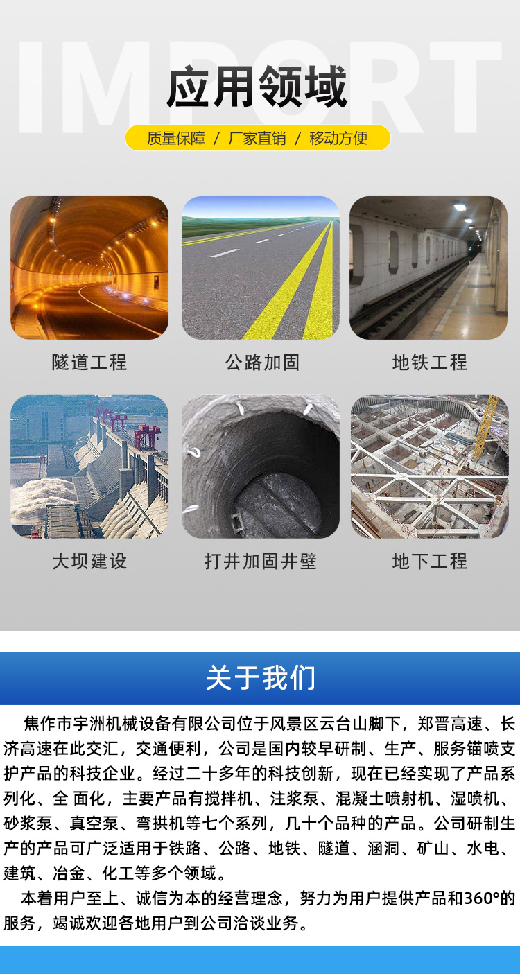 Yuzhou Machinery Direct Operation Tunnel No Bottom Frame Concrete Dry Spraying Machine with High Power and Good Spraying Effect