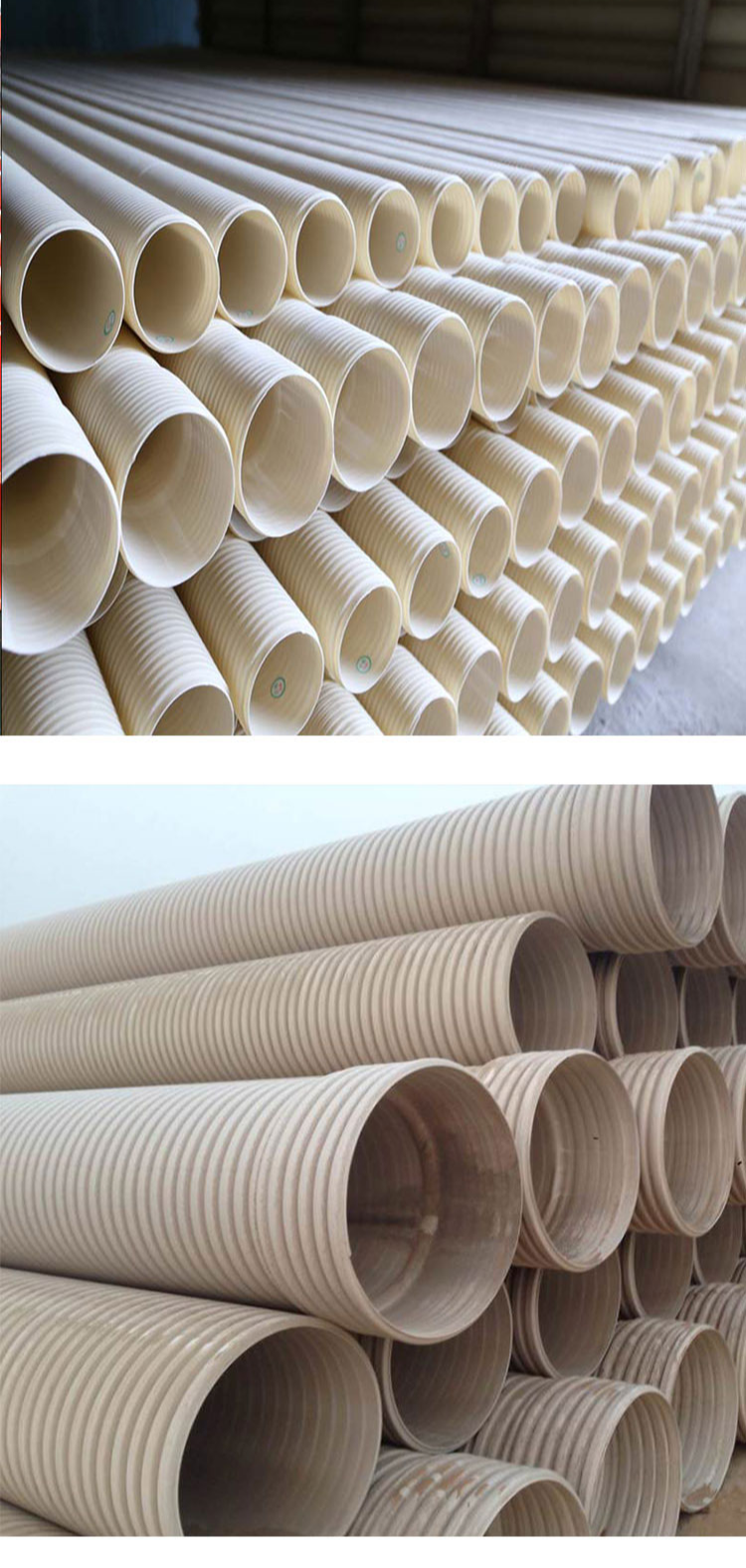 Permeable PVC corrugated pipe, ABS reinforced pipe, multi specification buried drainage pipe, PVC double wall pipe threading