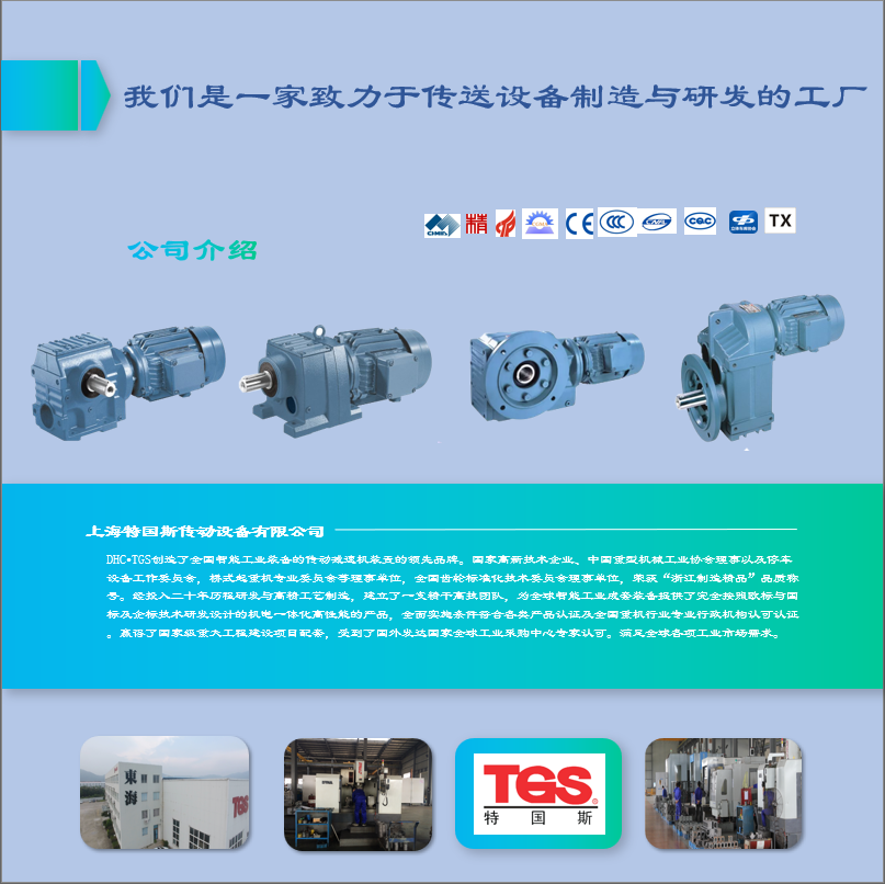 TGS Tekos D77, R77, DF77 reducer model principle with motor motor transmission equipment