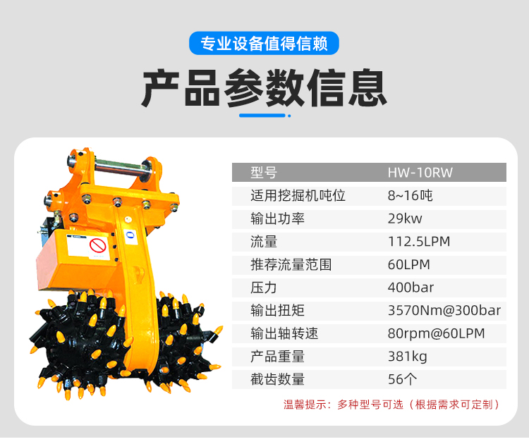 Rock milling and excavation machine, mining tunnel excavation machine, crushing machine, milling and excavation head, horizontal, transverse, and longitudinal milling and excavation head