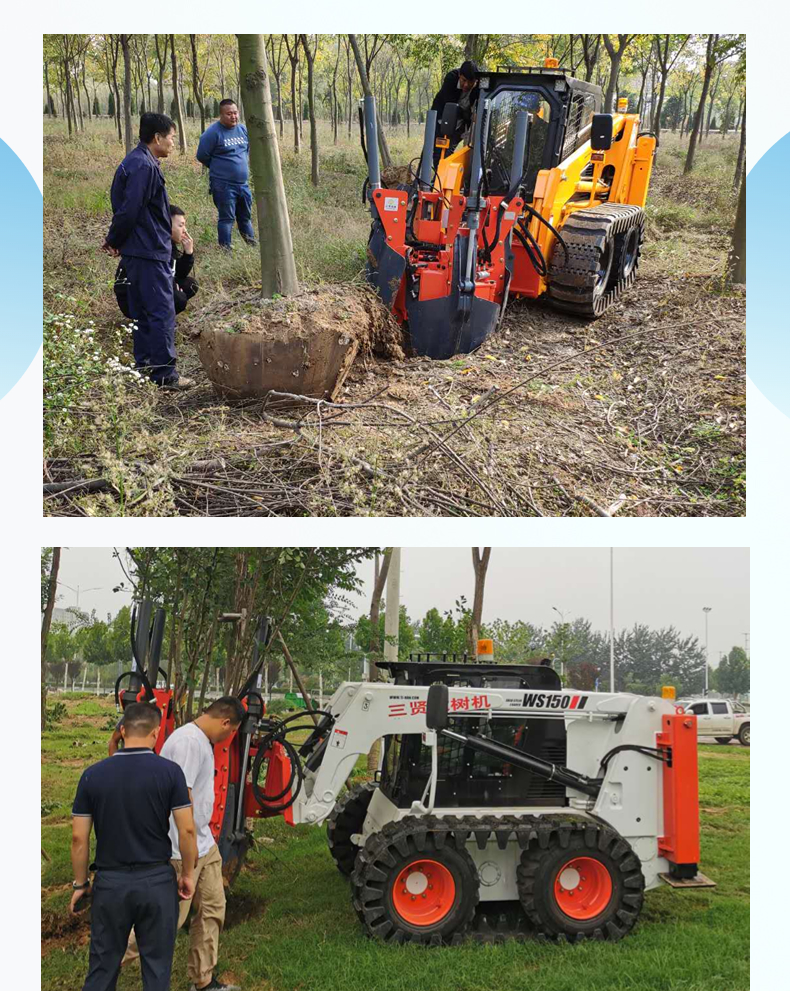 Skid machine crawler type tree excavator with soil ball seedling transplanting machine, four petal tree transplanting machine, economical and practical