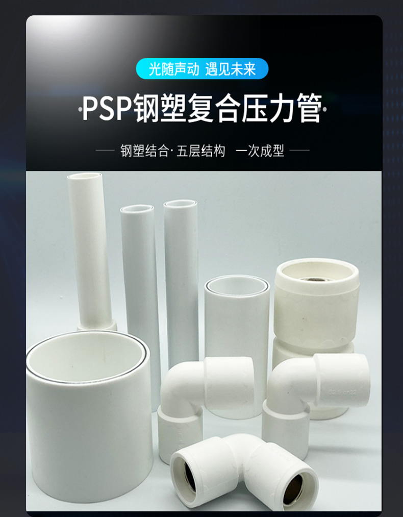 PSP steel plastic composite pressure pipe PE water supply pipe DN20 to 200 double hot melt flared electromagnetic connection pipe fitting flange