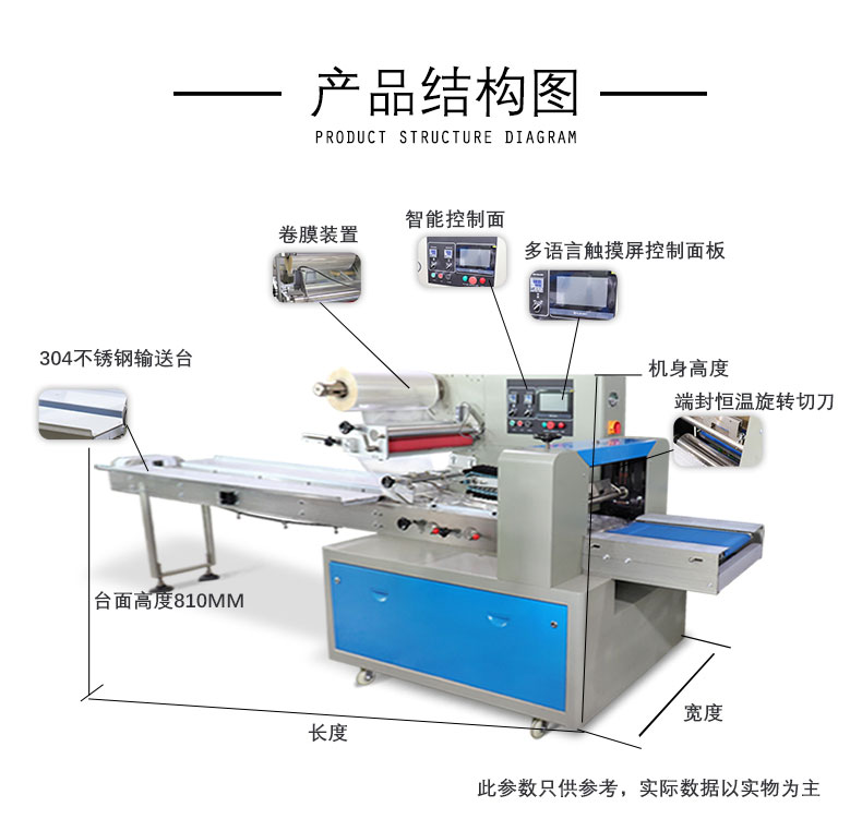 Fully automatic chocolate biscuit food packaging and sealing machine with film pillow type packaging machine Food bagging machine