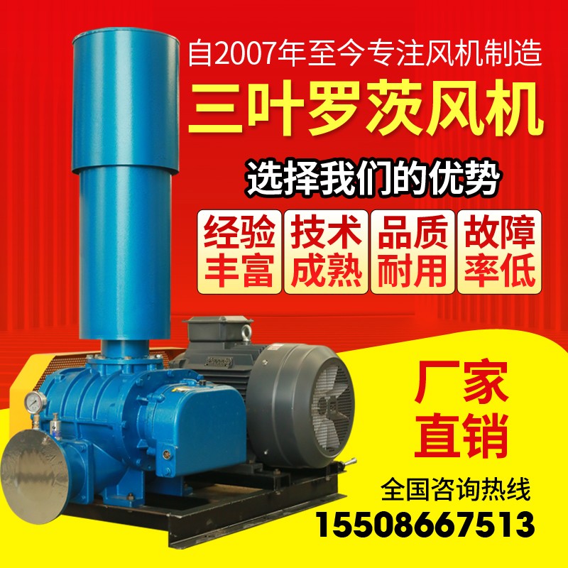 Pipeline conveying Roots blower meltblown cloth with low noise Roots blower high-pressure ventilator pneumatic conveying