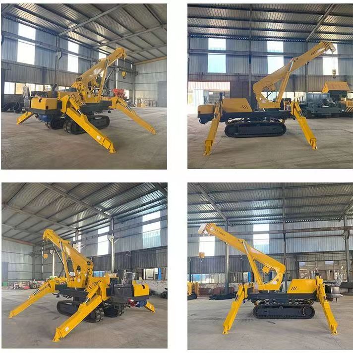 Spider crane crawler self-propelled small 8-ton crane remote control folding telescopic hydraulic arm cantilever movable