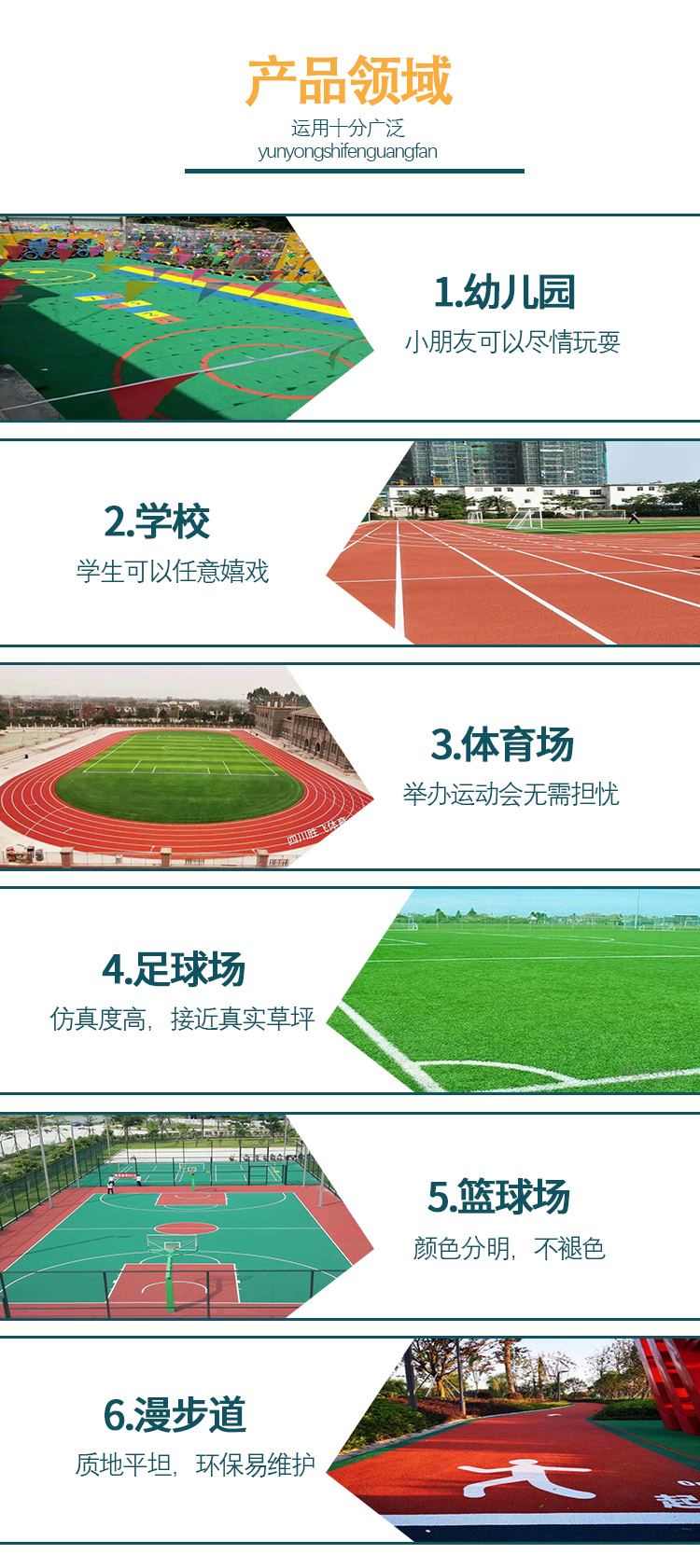 Community plastic road, running track, children's playground, plastic safety mat, EPDM rubber runway, Shengfei