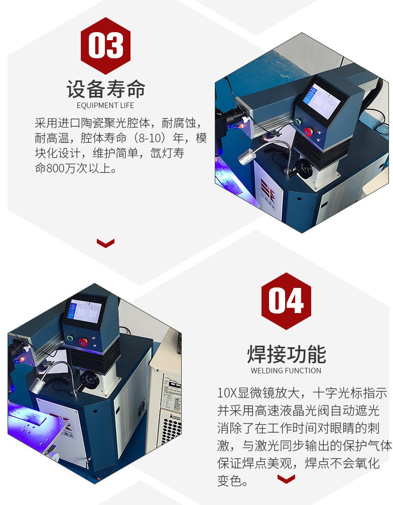 The four-axis linkage hanging arm laser welding equipment has a wide range of applications and can be used for mold repair welding