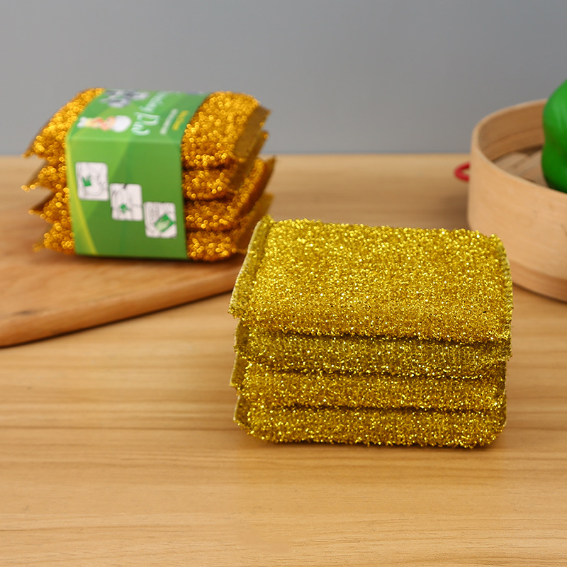 Golden hair, scallions, steel wire cloth, brushing, washing, big king sponge wiping, double-sided brush, pot washing, dishwashing, non greasy sponge block wholesale