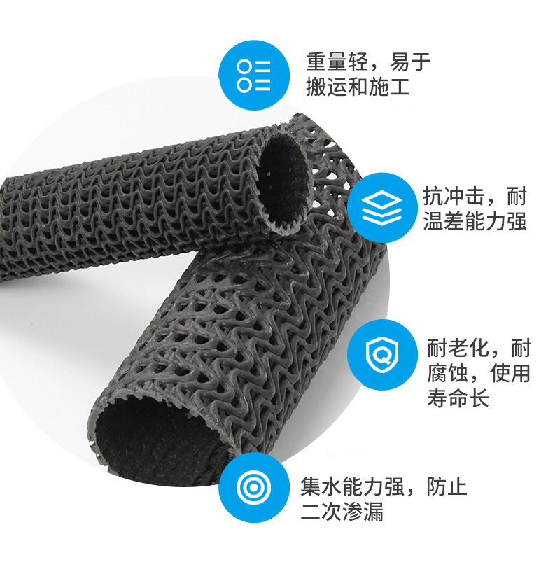 HDPE hard permeable pipe for anti-seepage and drainage, with a diameter of 50mm and a diameter of 3000mm, supporting customized wrapped fabric hard pipe