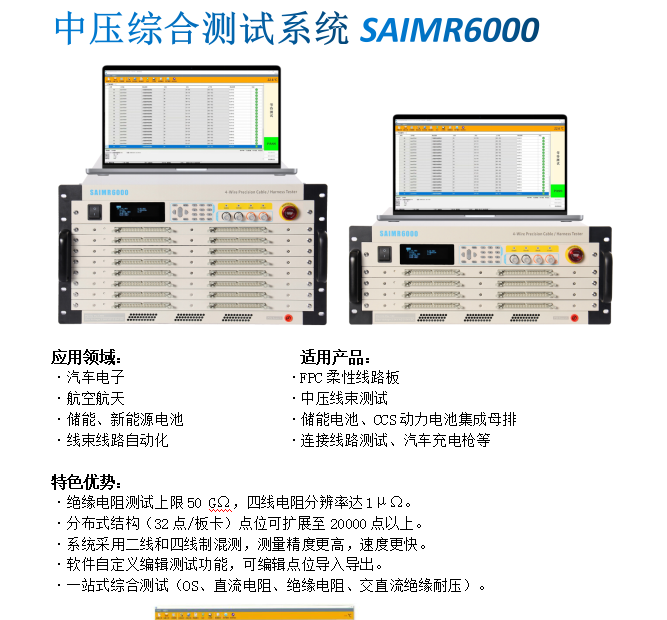 Connector new energy testing equipment SAIMR6000 multi point expandable