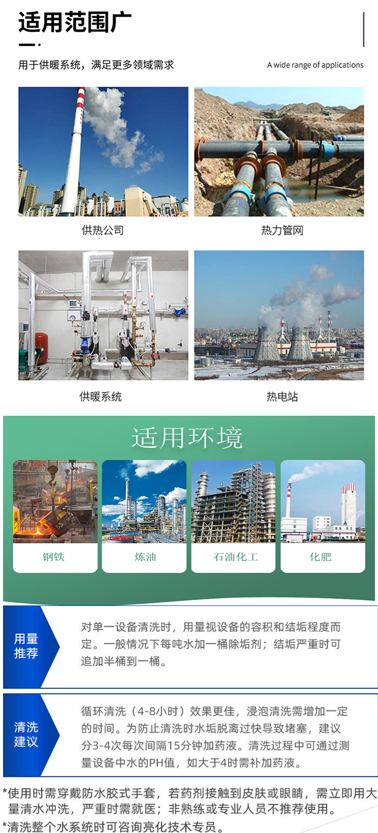 High salt wastewater treatment agent Evaporator salt mother liquor gel remover Difficult to dissolve scale cleaning agent