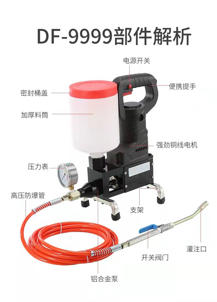 High pressure cement grouting machine, waterproof and leak filling grouting machine, water stop needle sealing equipment, suitable for leak stopping engineering