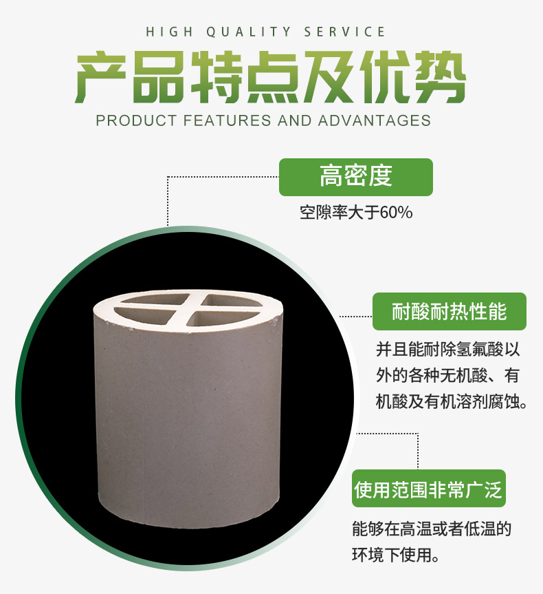 Keyuan 50mm/100mm ceramic cross ring packing loose pile acid, alkali, and high-temperature resistant partition ring