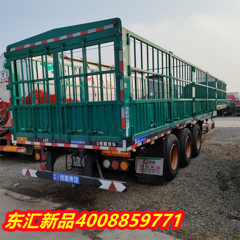 Purchase and sales of 13 meter 18 high warehouse railing semi trailer 11 meter 60 side flip semi trailer for export second-hand trailer