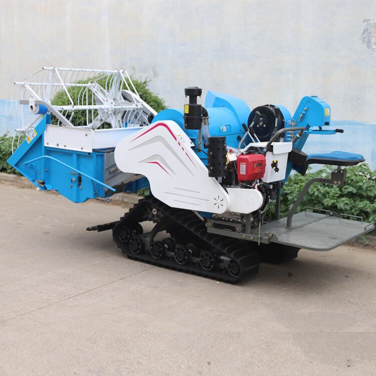 Crawler small rice Combine harvester automatic bagging and soybean harvesting machine rice and wheat harvesting Threshing machine